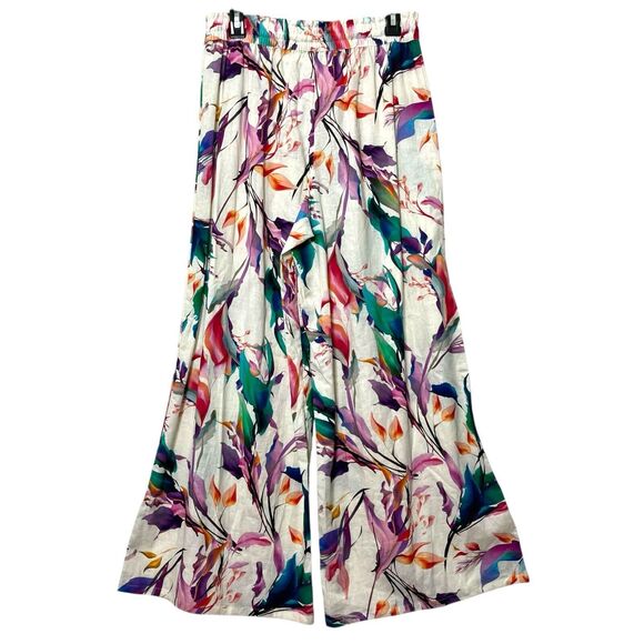 Calia NWT Cover Up Pants Small Unbleached Linen High Rise Wide Leg Beach - Picture 3 of 12